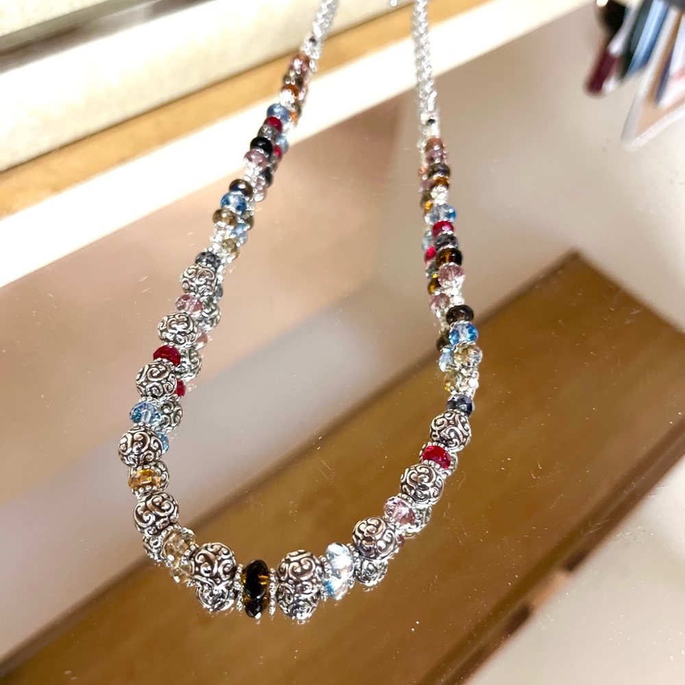 Brighton Elegant Silver and Multicolor Beaded Necklace